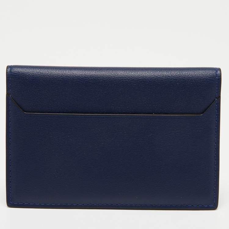 Pre Owned Cartier Blue Leather Must De Cartier Card Holder