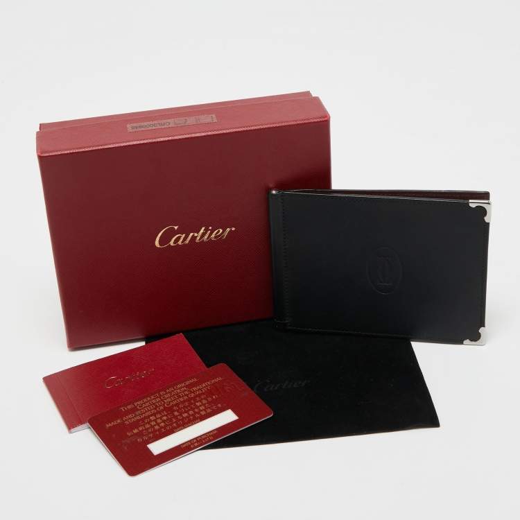 Pre Owned Cartier Red Leather Must de Cartier Money Clip Wallet