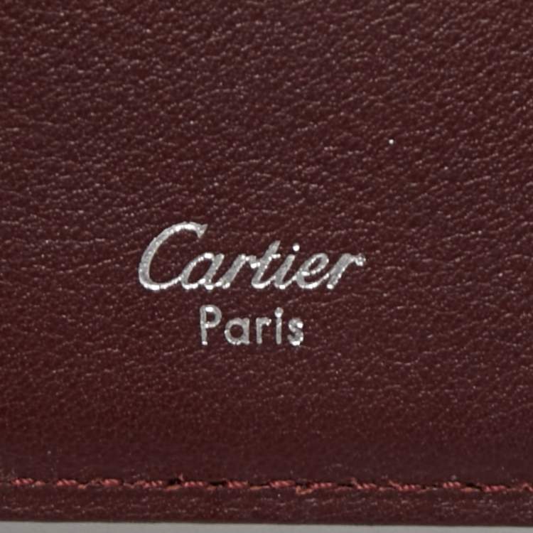 Pre Owned Cartier Red Leather Must de Cartier Money Clip Wallet