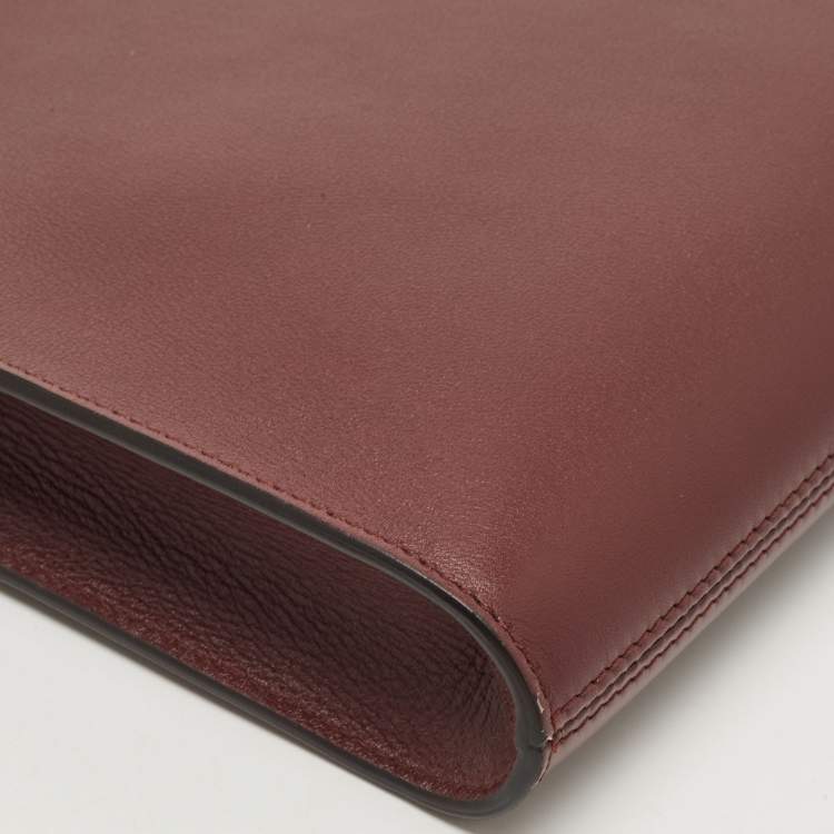 Pre Owned Cartier Burgundy Leather Must de Cartier Portfolio Bag