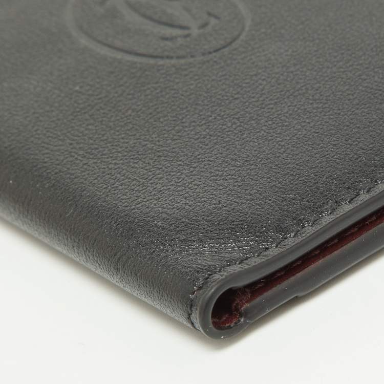Pre Owned Cartier Black Leather Must De Cartier Card Holder