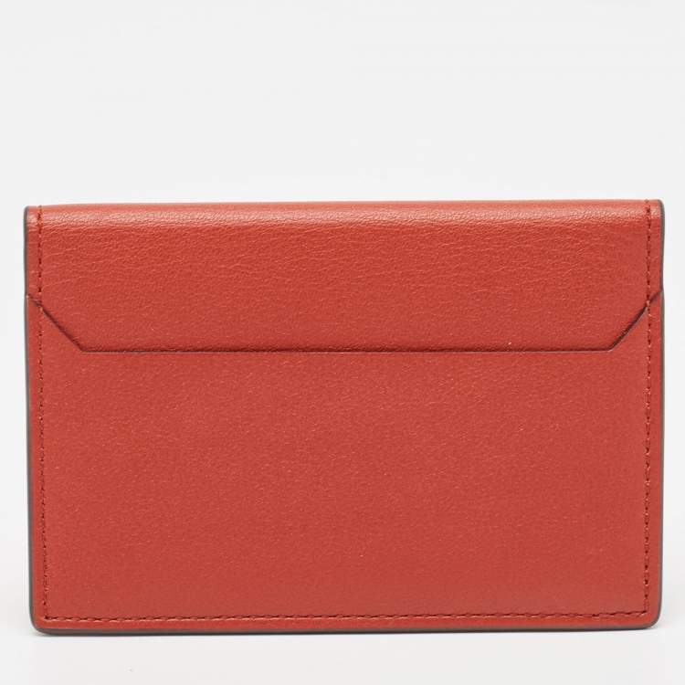 Pre Owned Cartier Maroon/Mustard Leather Must De Cartier Card Holder