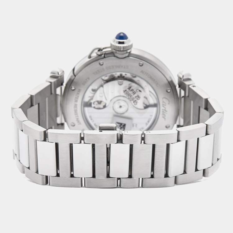 Pre Owned Cartier Salmon Stainless Steel Pasha De Cartier WSPA0040 Men's Wristwatch 41 mm