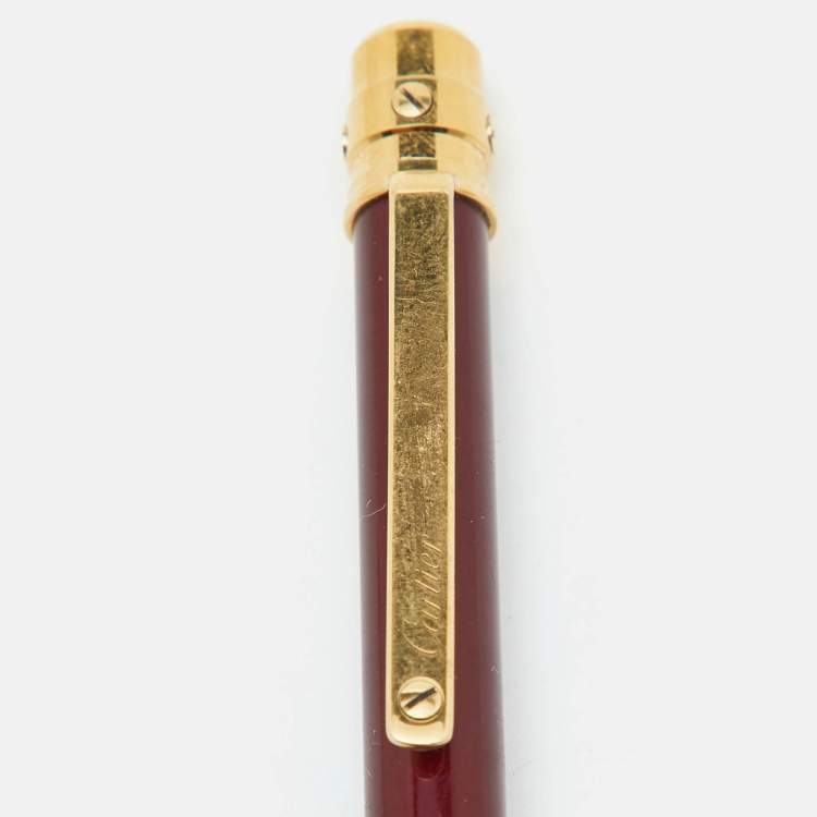 Pre Owned Cartier Santos de Cartier Gold Tone Ballpoint Pen
