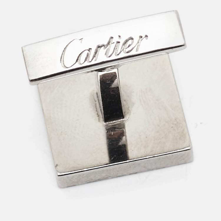 Pre Owned Cartierr C De Cartier Sterling Silve Decor Cufflinks