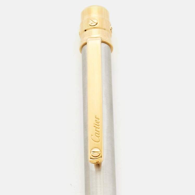 Pre Owned Cartier Santos de Cartier Two Tone Ballpoint Pen