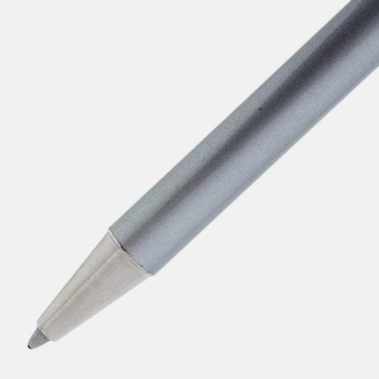 Pre Owned Cartier Santos de Cartier Silver Lacquer Silver Tone Ballpoint Pen