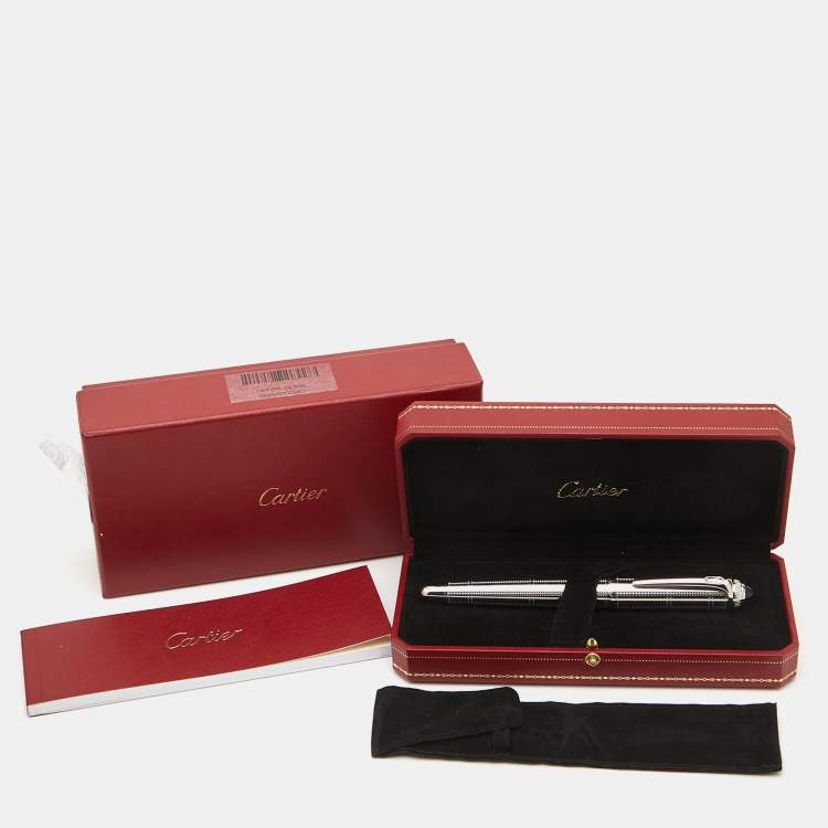 Pre Owned Cartier R de Cartier Resin Palladium Plated Rollerball Pen