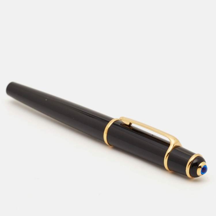 Pre Owned Cartier Diablo de Cartier Black Resin Gold Tone RollerBall Pen