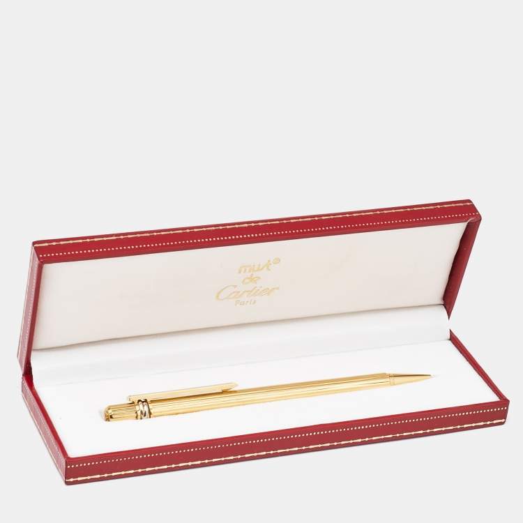 Pre Owned Cartier Must de Cartier Enamel Three Tone Metal Ballpoint Pen