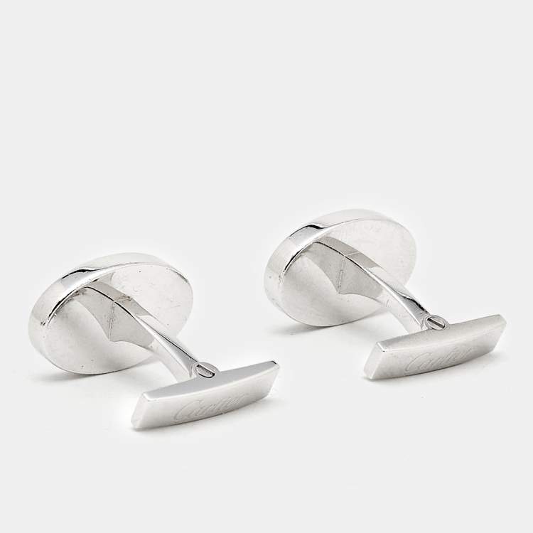 Pre Owned Cartier Double C de Cartier Strerling Silver Cufflinks