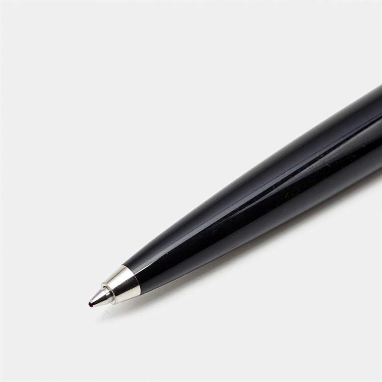 Pre Owned Cartier Diabolo de Cartier Black Lacquer Silver Tone Ballpoint Pen