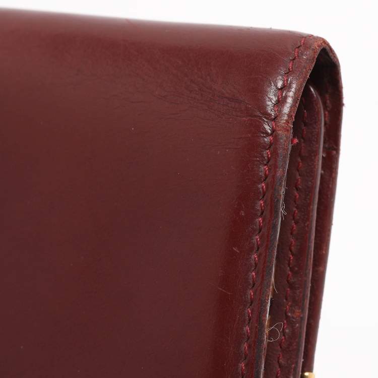 Pre Owned Cartier Burgundy Leather 6 Key Holder
