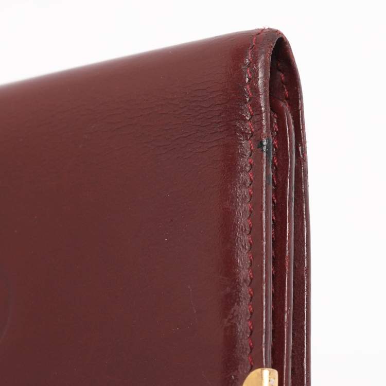 Pre Owned Cartier Burgundy Leather 6 Key Holder