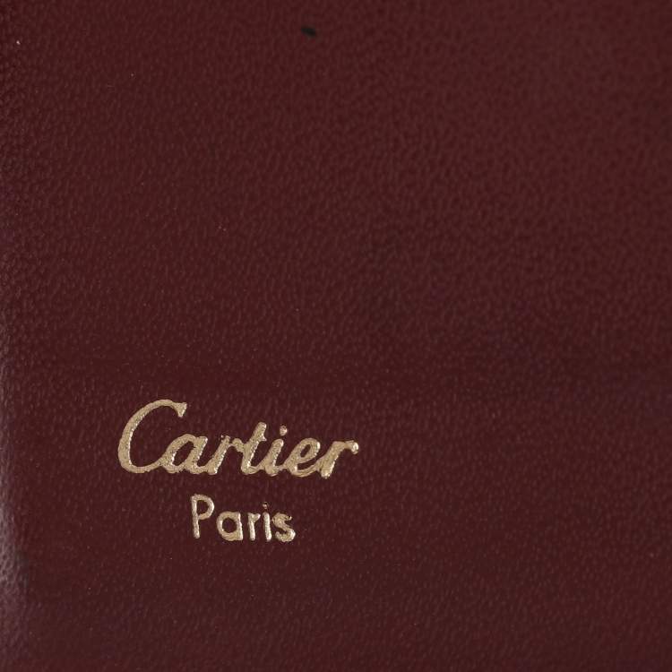 Pre Owned Cartier Burgundy Leather 6 Key Holder