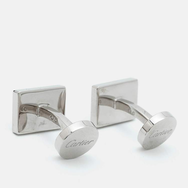 Pre Owned Cartier Double C de Cartier Sterling Silver Cufflinks  
