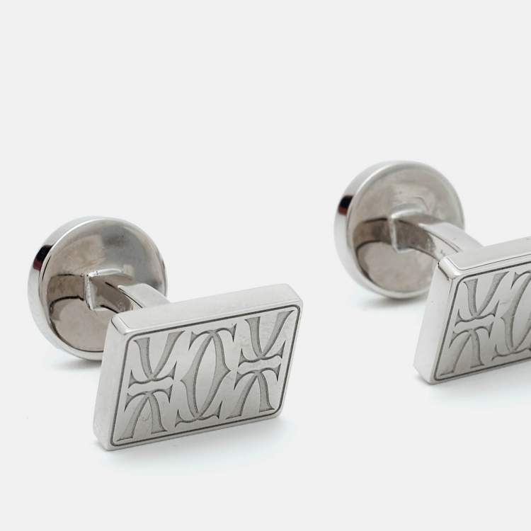 Pre Owned Cartier Double C de Cartier Sterling Silver Cufflinks  