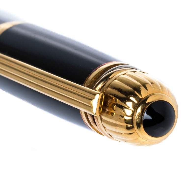 Pre Owned Cartier Pasha de Cartier Black Resin Gold Plated Pen