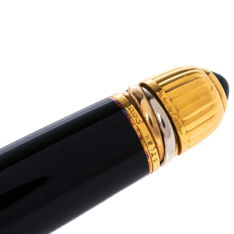 Pre Owned Cartier Pasha de Cartier Black Resin Gold Plated Pen