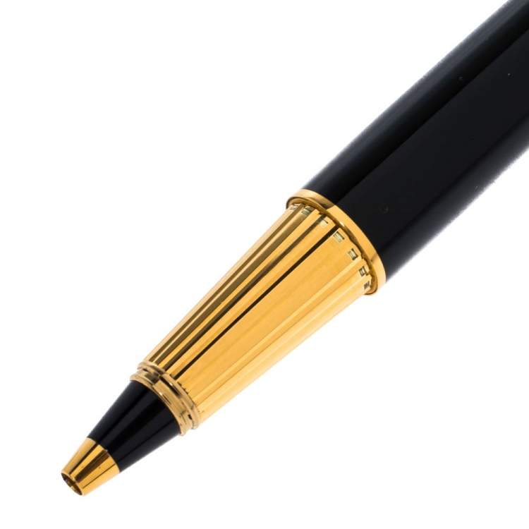 Pre Owned Cartier Pasha de Cartier Black Resin Gold Plated Pen