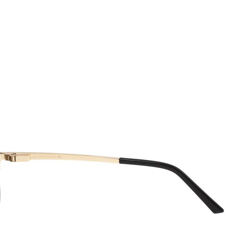 Pre Owned Cartier Brushed Metal/ Grey CT0035S Polarized Santos de Cartier Aviator Sunglasses