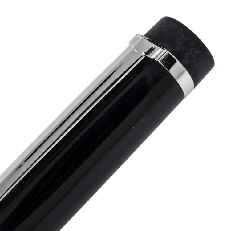 Pre Owned Cartier Pasha Black Composite Palladium Finish Ballpoint Pen