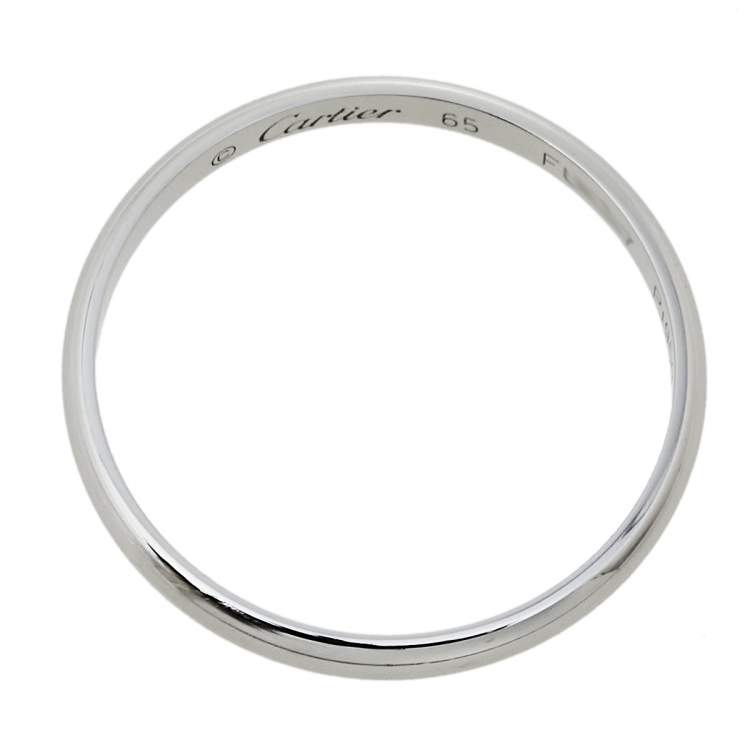 Pre Owned Cartier 1895 Platinum Wedding Band Ring Size 65