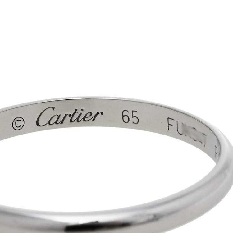 Pre Owned Cartier 1895 Platinum Wedding Band Ring Size 65