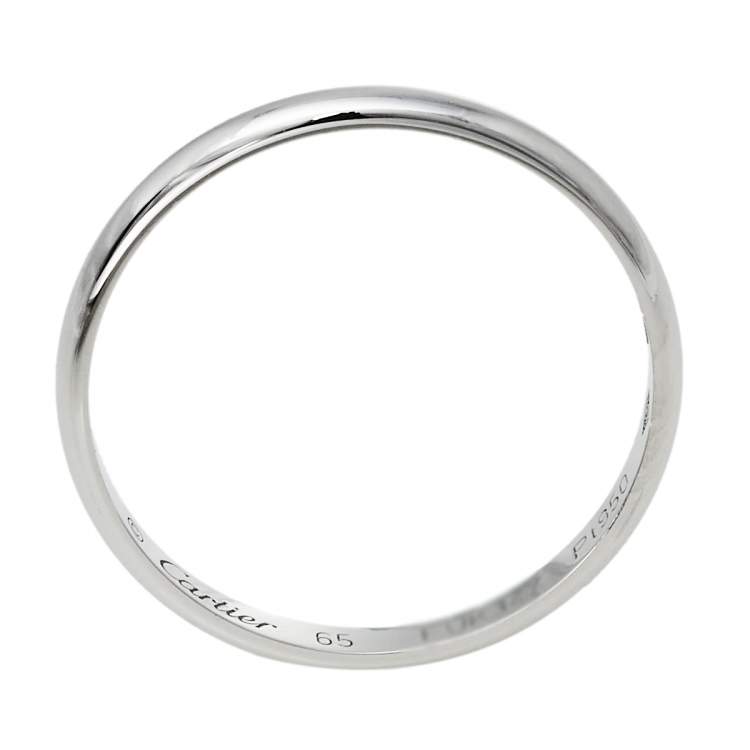 Pre Owned Cartier 1895 Platinum Wedding Band Ring Size 65