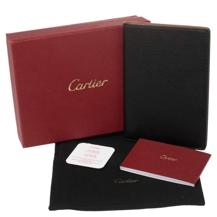 Pre Owned Cartier Black Leather Passport Holder