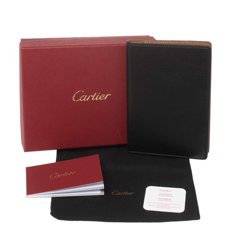 Pre Owned Cartier Black Leather Passport Holder