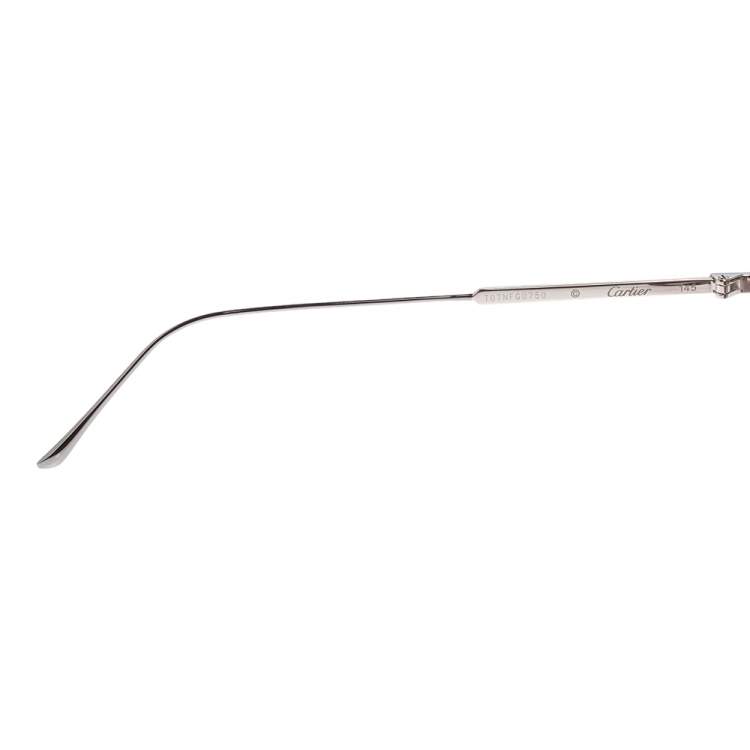 Pre Owned Cartier Grey/Silver Tone Metal C De Cartier Mirror Sunglasses