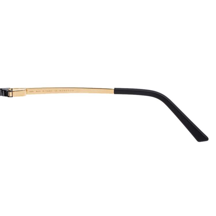 Pre Owned Cartier Black Santos Dumont Polarized Aviator Sunglasses