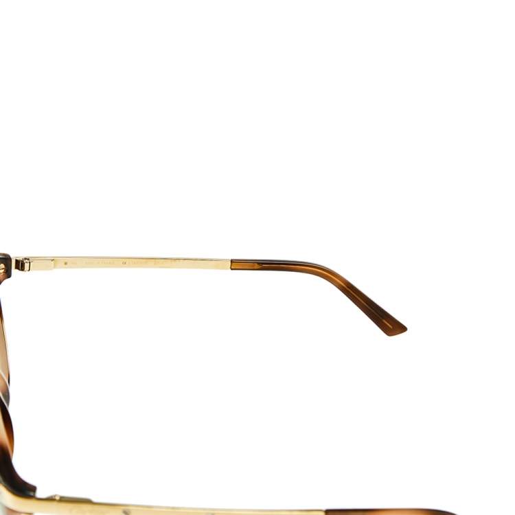 Pre Owned Cartier Brown Havana/ Green Santos de Cartier Wayfarer Sunglasses