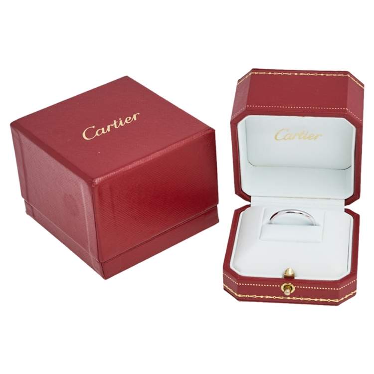 Pre Owned Cartier 1895 Platinum Narrow Wedding Band Size 66