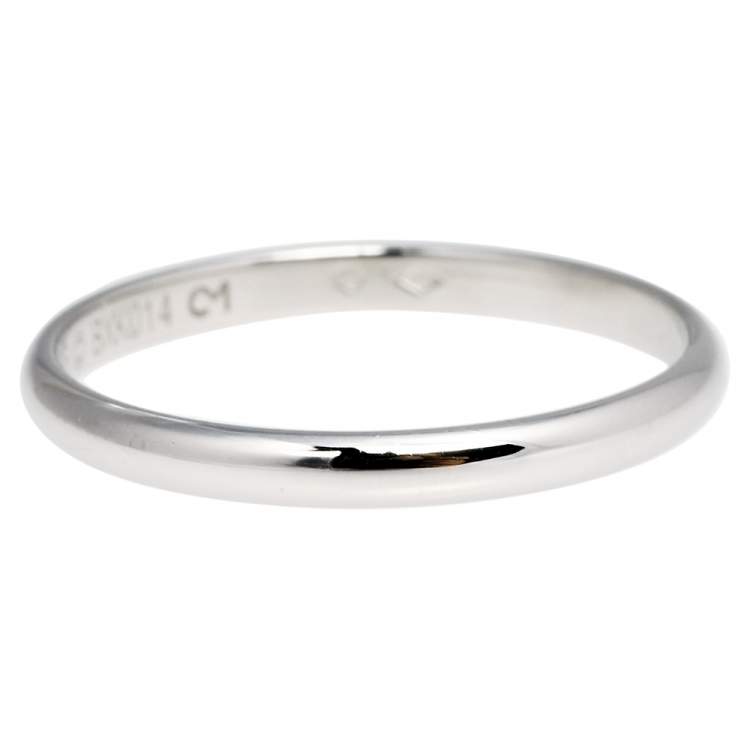 Pre Owned Cartier 1895 Platinum Narrow Wedding Band Size 66