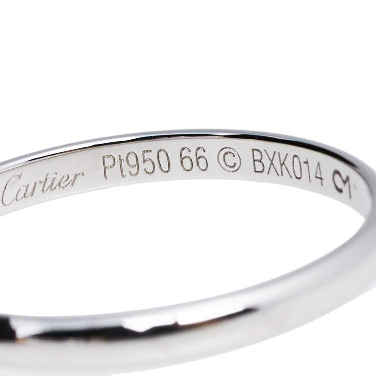 Pre Owned Cartier 1895 Platinum Narrow Wedding Band Size 66