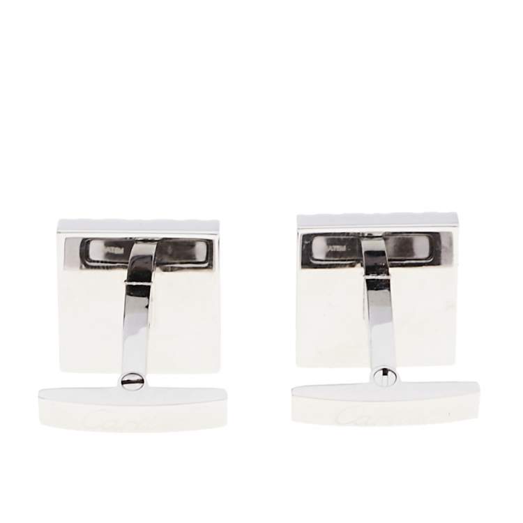 Pre Owned Cartier Sterling Silver C De Cartier Decor Cufflinks