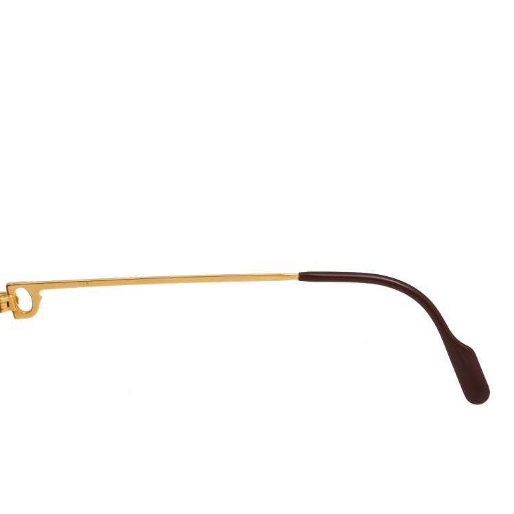 Pre Owned Cartier Two Tone/ Gold Mirrored Must de Cartier Aviator Sunglasses
