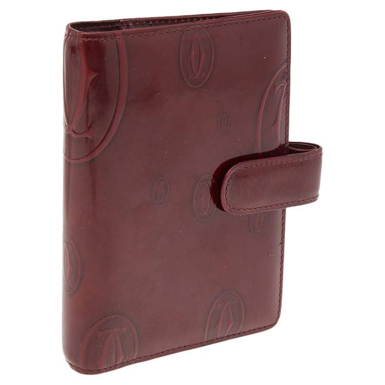 Pre Owned Cartier Burgundy Leather Happy Birthday Agenda Cover