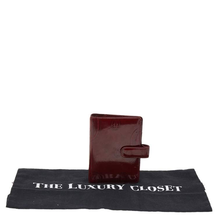 Pre Owned Cartier Burgundy Leather Happy Birthday Agenda Cover
