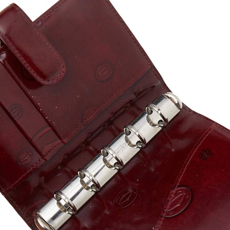 Pre Owned Cartier Burgundy Leather Happy Birthday Agenda Cover