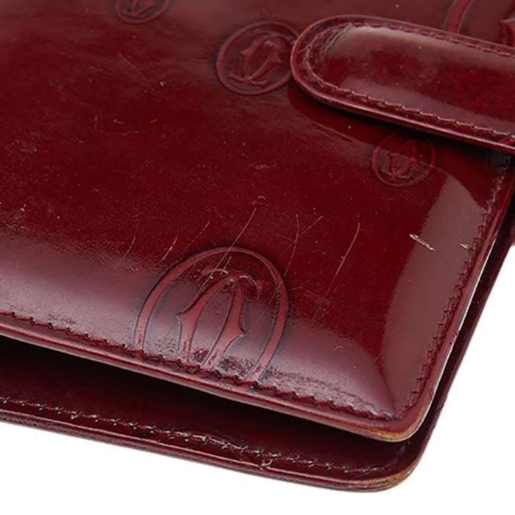 Pre Owned Cartier Burgundy Leather Happy Birthday Agenda Cover