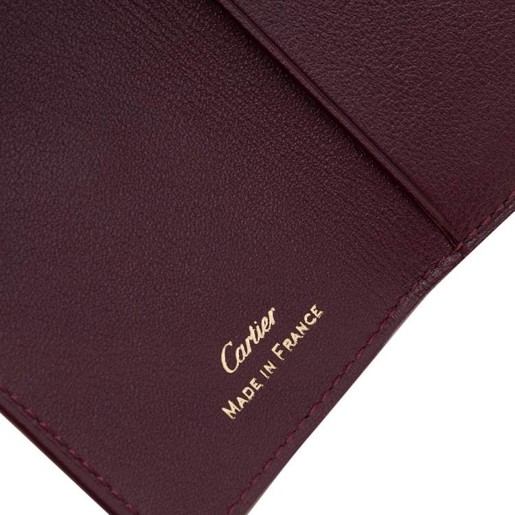 Pre Owned Cartier Burgundy Leather 6 Key Holder