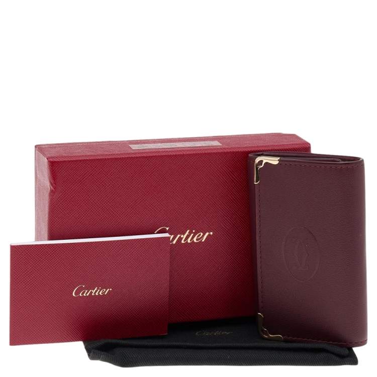 Pre Owned Cartier Burgundy Leather 6 Key Holder