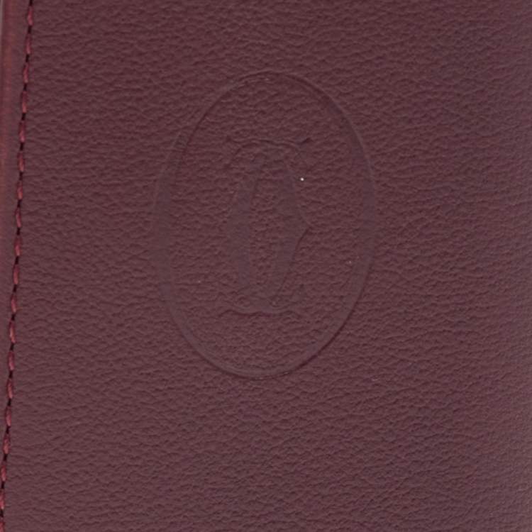 Pre Owned Cartier Burgundy Leather 6 Key Holder