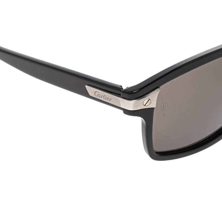 Pre Owned Cartier Black Santos De Cartier Wayfarer Sunglasses 