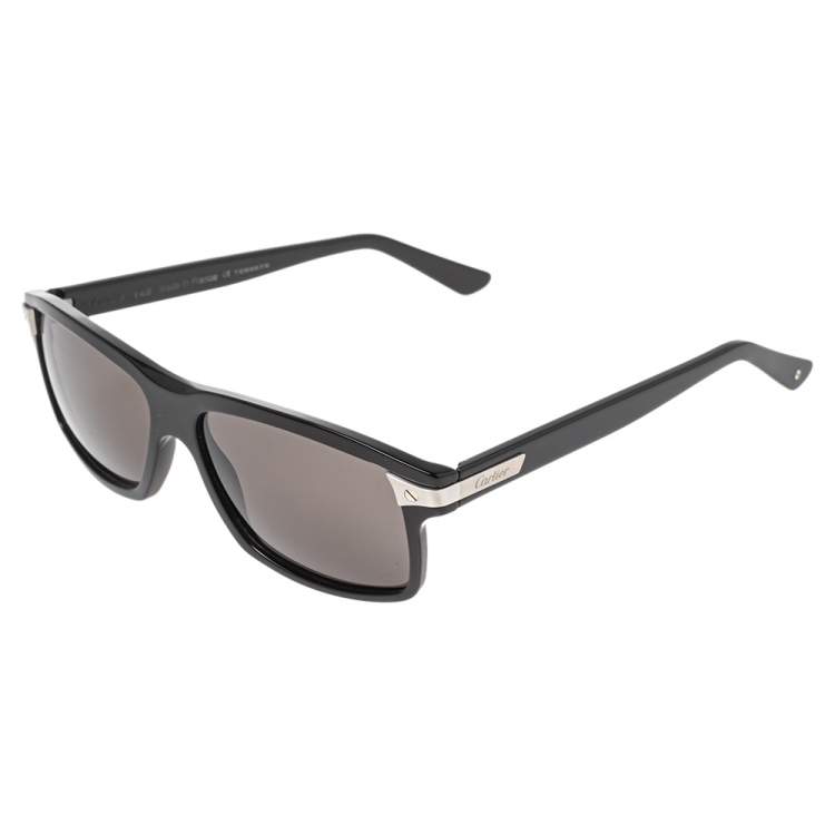 Pre Owned Cartier Black Santos De Cartier Wayfarer Sunglasses 