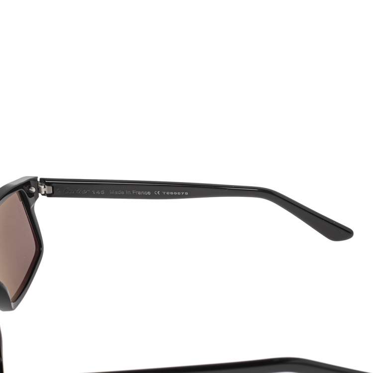 Pre Owned Cartier Black Santos De Cartier Wayfarer Sunglasses 