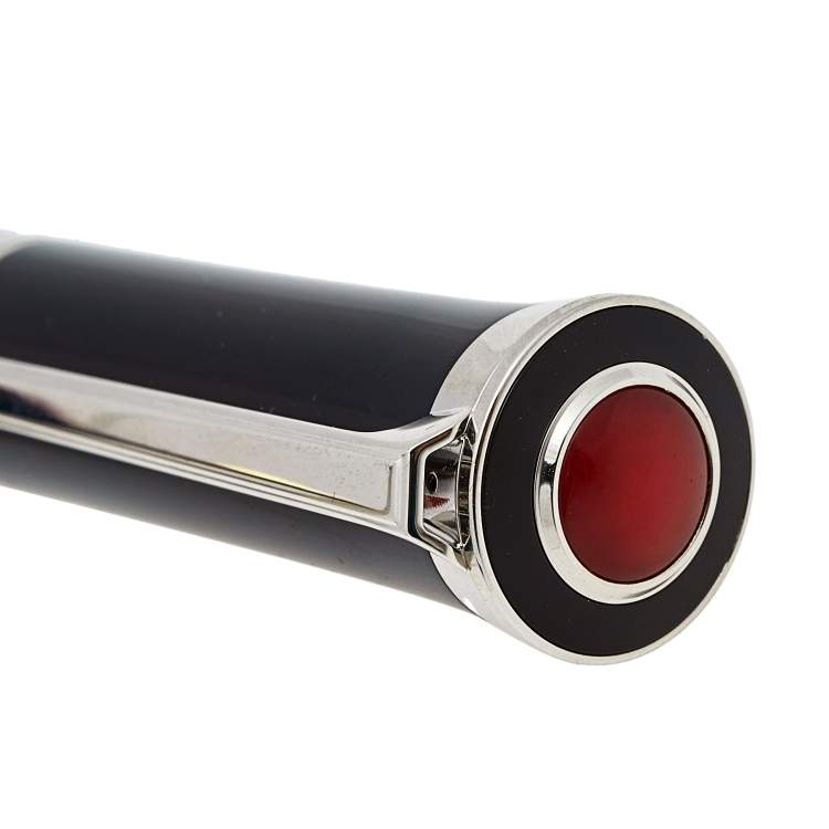 Pre Owned Cartier Art Deco Style Black Ink Ballpoint Pen